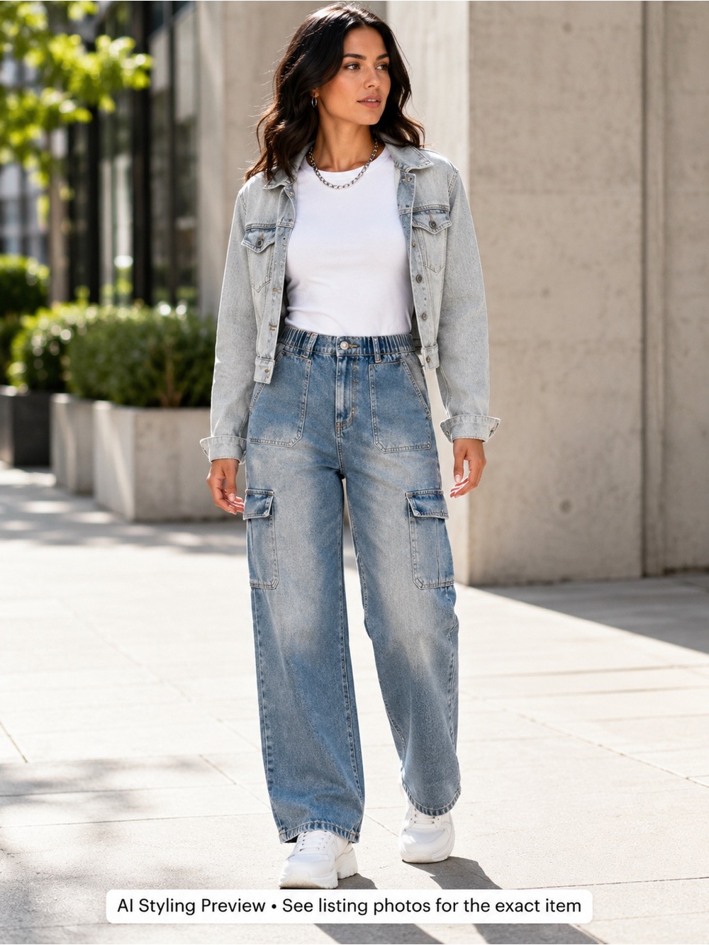 Flying Angel Y2K Cargo Jeans W29” Relaxed Straight Leg Blue US 8-10